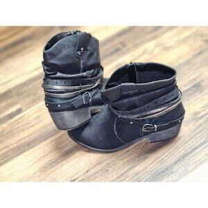 Women's Black Sparkle Shimmer Ankle Booties Size 10